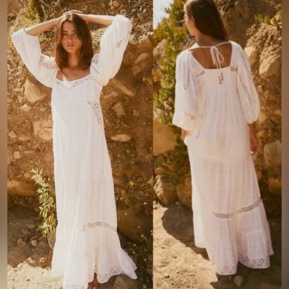 Free People White Maxi Dress - All The Altitude